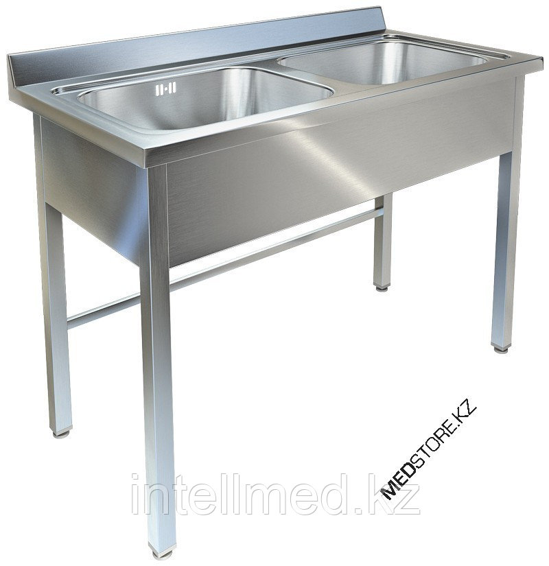 Мойка хирургическая 2-местная с фартуком (1000х600х850 мм)из ...