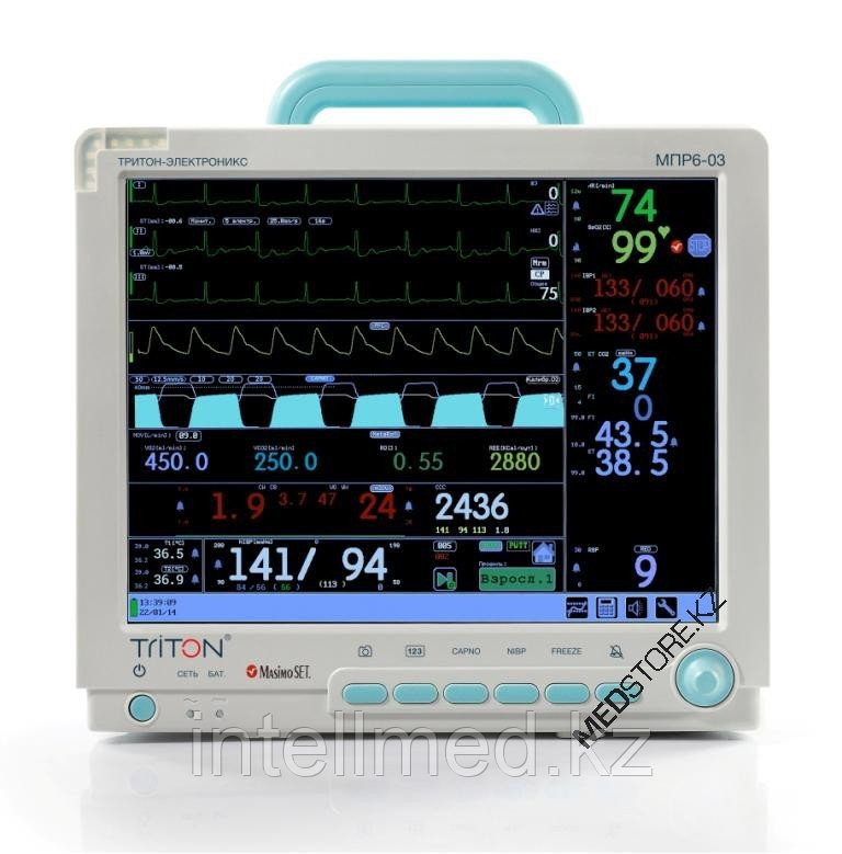 Монитор прикроватный реаниматолога и анестезиолога переносный МПР6-03, КОМПЛЕКТАЦИЯ Р5.19 (Тритон-ЭлектроникС - фото 1 - id-p92826084