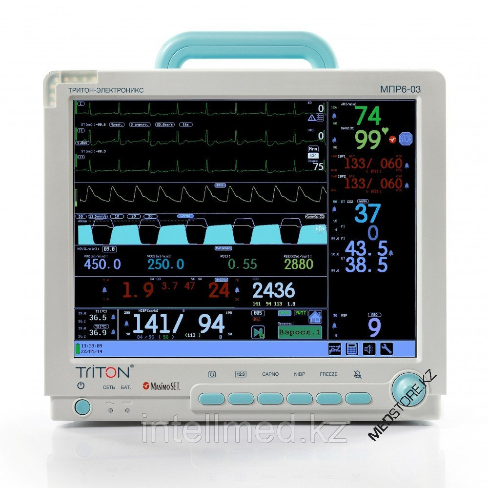 Монитор прикроватный реаниматолога и анестезиолога переносный МПР6-03, КОМПЛЕКТАЦИЯ Р9.19 (Тритон-ЭлектроникС - фото 1 - id-p92826088