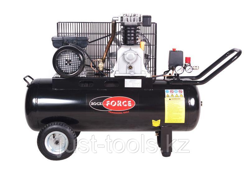 ROCKFORCE Компрессор 2-х поршневой с ременным приводом (2,2кВт, 8 бар, ресивер 70л, 250л/м, 950 об/мин, 220В,