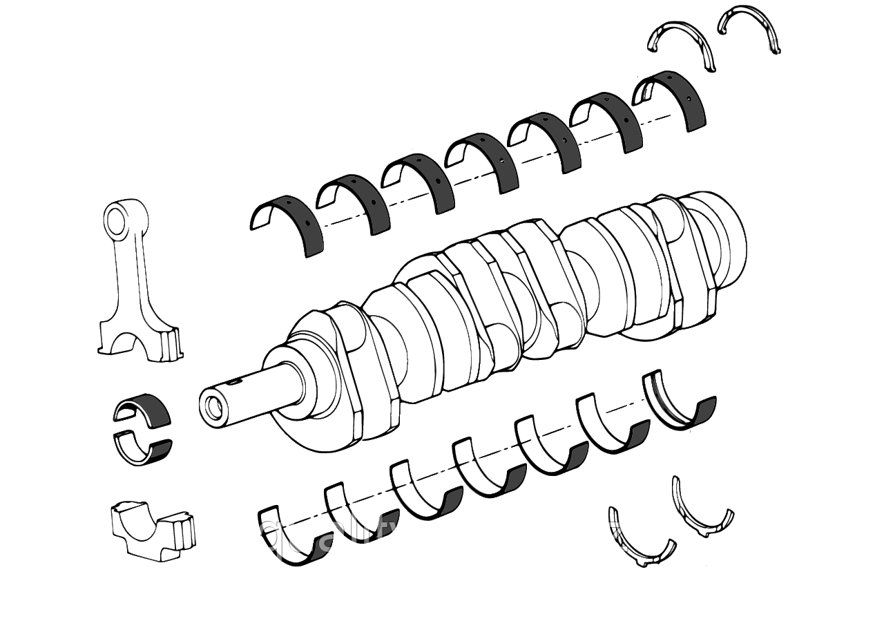 Коленвал на экскаватор-погрузчик Caterpillar 428 (C, D, E, F), 432 (C, D, E, F) Кат Cat - фото 2 - id-p92907926