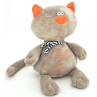 Мягкая плюшевая игрушка "кот Батон", 25 см (в сидячем положении), серый