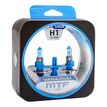 Галогенные автолампы MTF Light серия VANADIUM H1, 12V, 55W, комп.