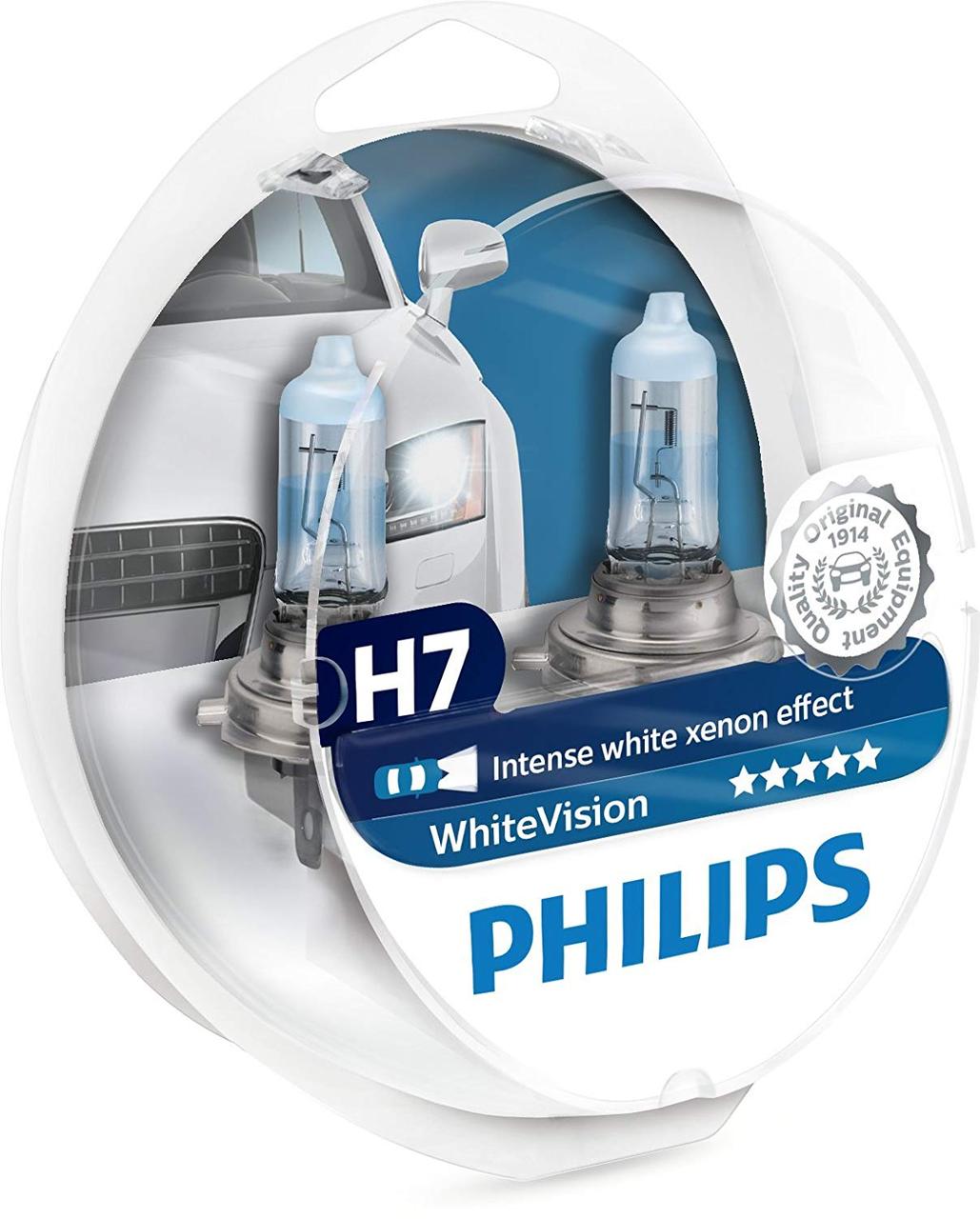 Галогенная лампа PHILIPS H7 W5W 12972 White Vision 12V S2