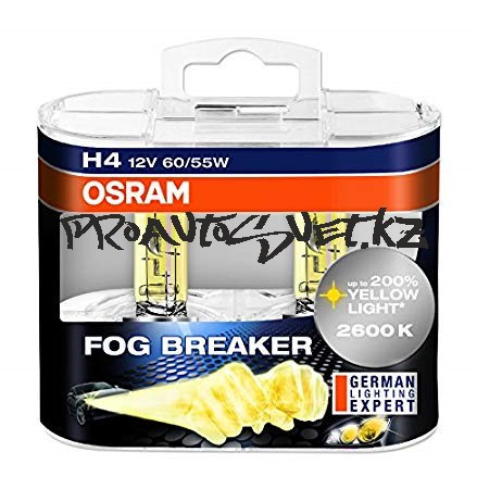 62193FBR-HCB лампа+60% света 2600K H4 12V 60/55W P43t FOG BREAKER уп.2шт