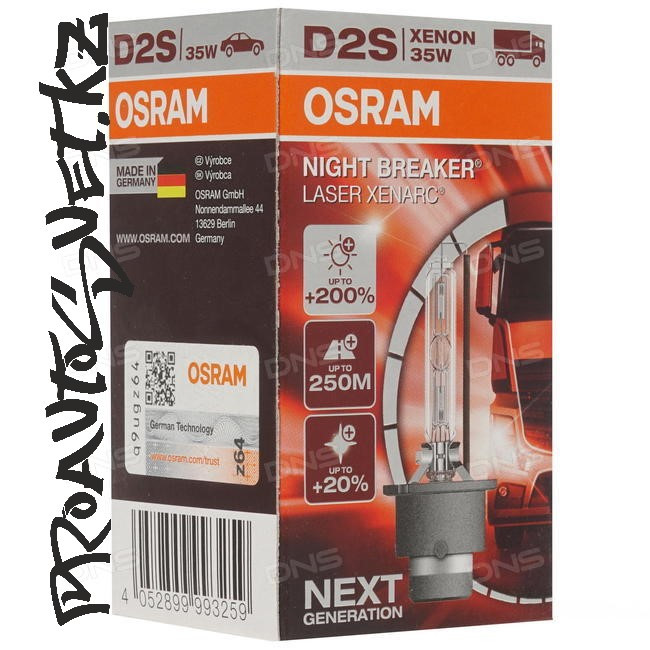 66240XNL Ксеноновая Лампа +200% света D2S 85V 35W P35d-2 OSRAM XENARC NIGHT BREAKER LASER