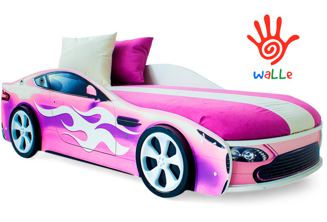 Кровать машина детская Бондмобиль розовый