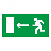 Указательный знак безопасности "Направление к эвакуационному выходу налево"
