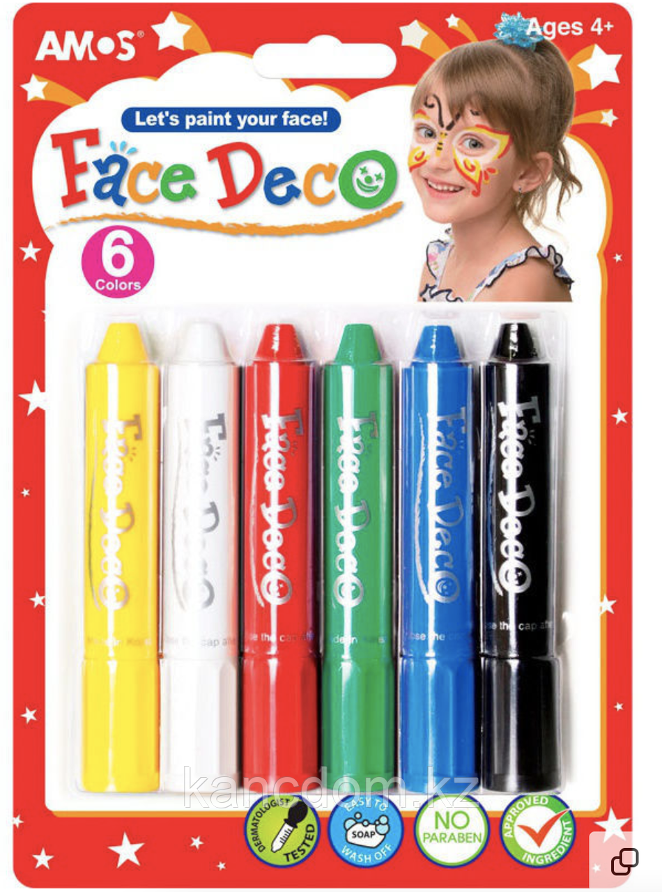 Мелки для лица 6 цветов Face Deco, фото 1