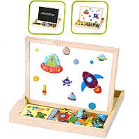Двусторонняя магнитная доска с фигурками "Космос"