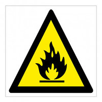 Предупреждающий знак безопасности "Пожароопасно.Легковоспламеняющиеся предметы"