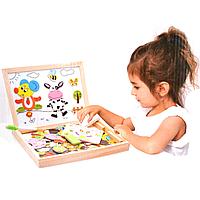 Двусторонняя магнитная доска с фигурками "Зоопарк"