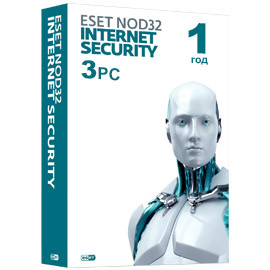 Eset NOD32 Internet Security - продление лицензии на 1 год на 3 устройства