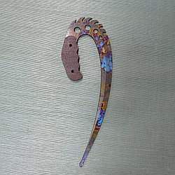 Деревянный Нож CS-GO Изогнутый - цветной Закалка (28 см.)