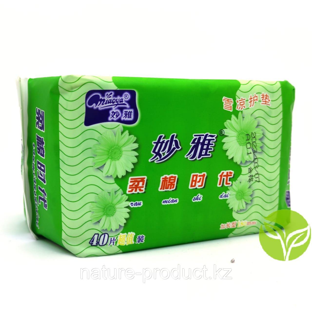 Ежедневки "Miaoya" лечебные противовоспалительные 40 шт. зеленые