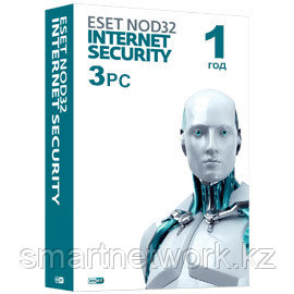 Eset NOD32 Internet Security- электронная лицензия на 1 год на 3 ПК или продление 20 месяцев