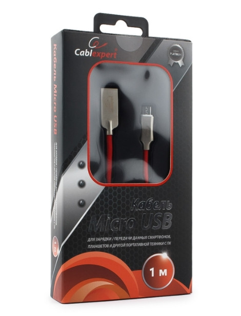 Кабель Cablexpert USB - micro USB 1 м CC-P-mUSB02R-1.8M, красный - фото 2 - id-p92944681