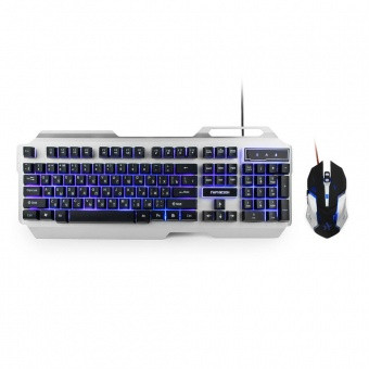Клавиатура и мышь Гарнизон GKS-510G Черный/серебристый