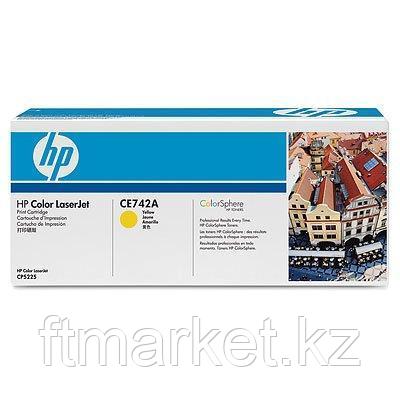 HP CE742A Yellow Print Cartridge for Color LaserJet CP5225, up to 7300 pages.