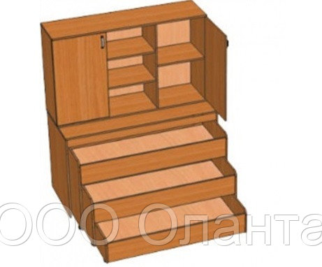 Кровать трехъярусная выкатная с надставкой для детского сада ...