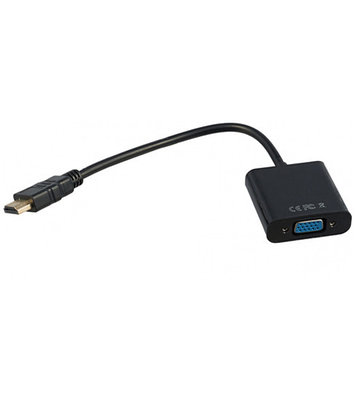 Конвертер HDMI m -> D-Sub (VGA) f, Cablexpert A-HDMI-VGA-04 черный