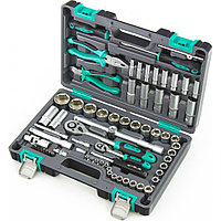 Набор инструментов, 1/2, 1/4, CrV, пластиковый кейс, 69 предметов Stels