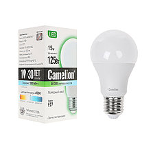 Camelion LED15-A60/845/E27 лампа светодиодная Мощность 15Вт, Тип колбы А60, Цвет. температура 4500К, Цок. E27