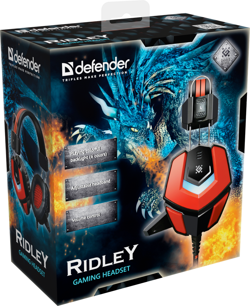 Игровая гарнитура Defender Ridley черный + красный