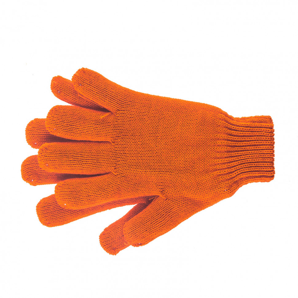 Перчатки трикотажные, акрил, двойные, оранжевый, двойная манжета Россия Сибртех - фото 1 - id-p92964009