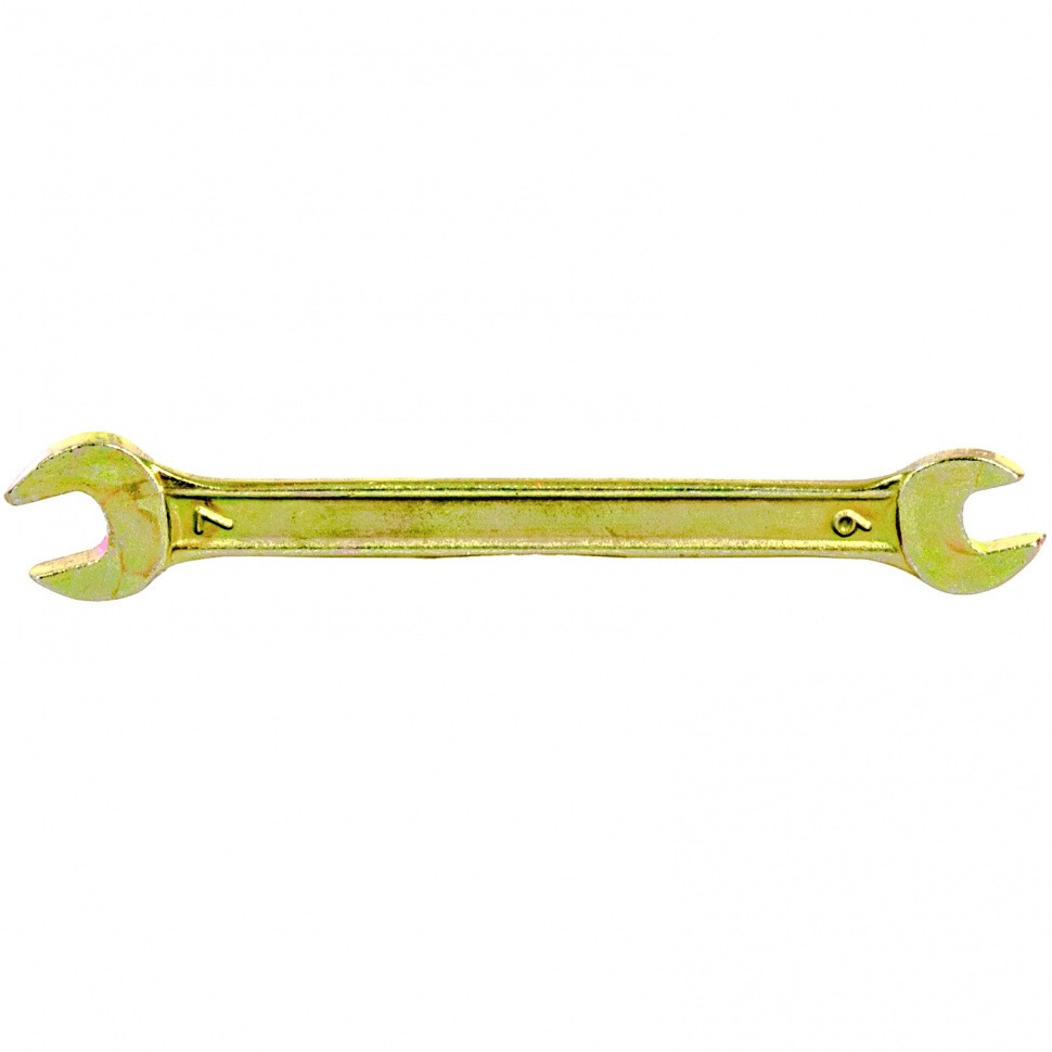 Ключ рожковый, 6 х 7 мм, желтый цинк Сибртех - фото 1 - id-p92965259