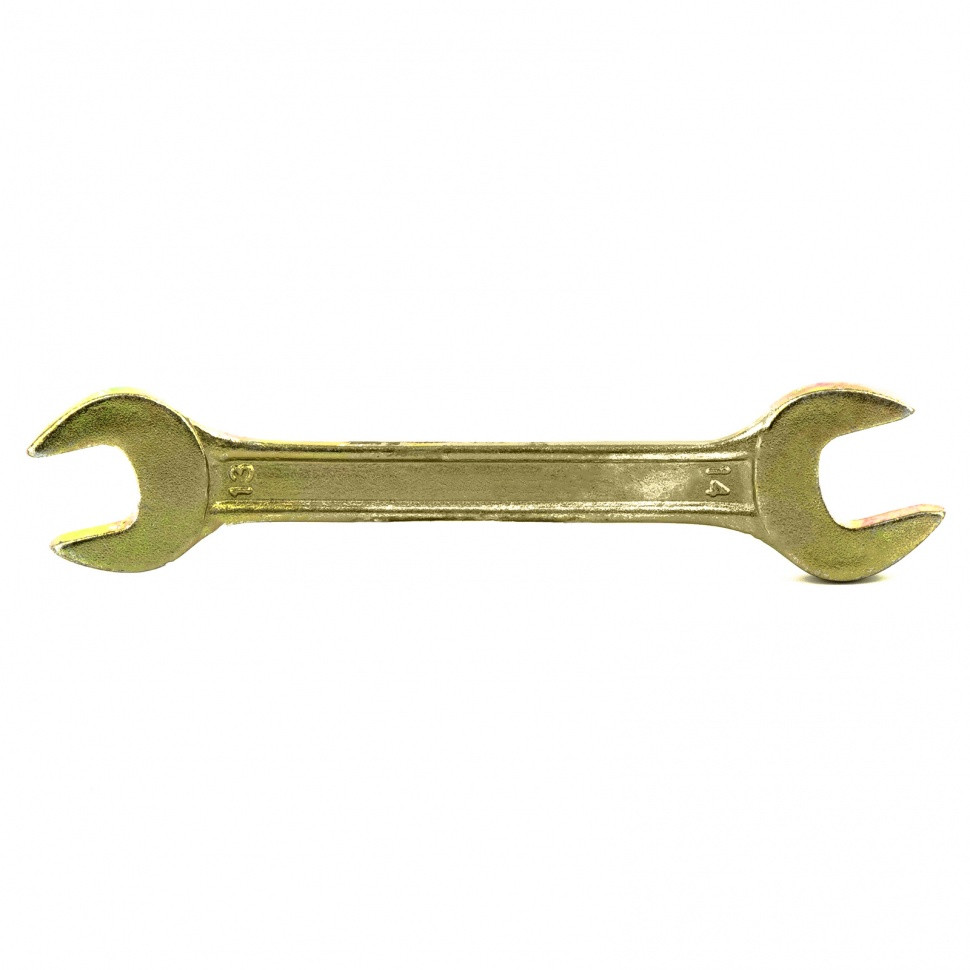 Ключ рожковый, 13 х 14 мм, желтый цинк Сибртех - фото 1 - id-p92965263