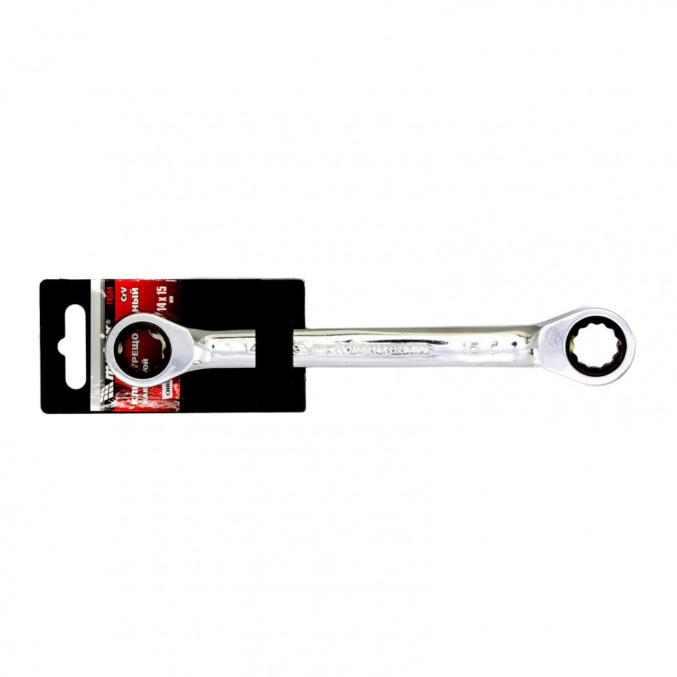 Ключ накидной трещоточный, 14 х 15 мм, CrV, зеркальный хром Matrix Professional - фото 2 - id-p92965314