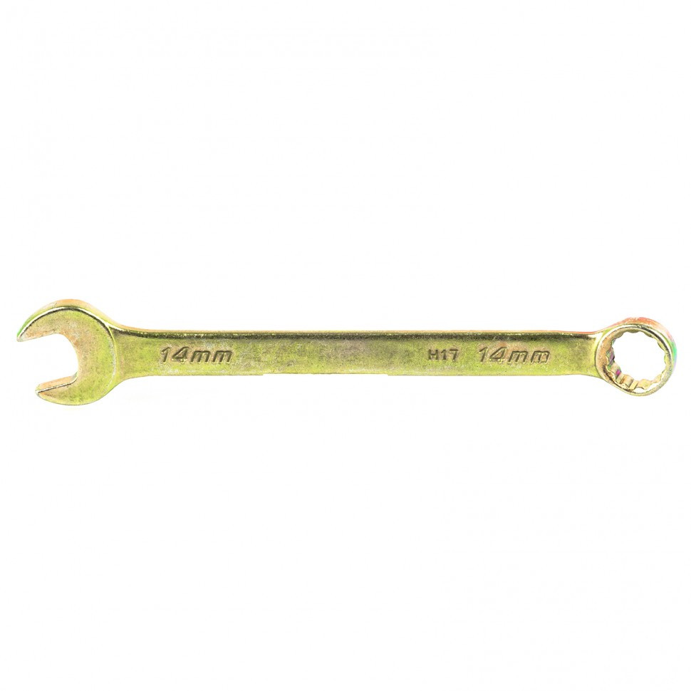 Ключ комбинированный, 14 мм, желтый цинк Сибртех - фото 1 - id-p92965432