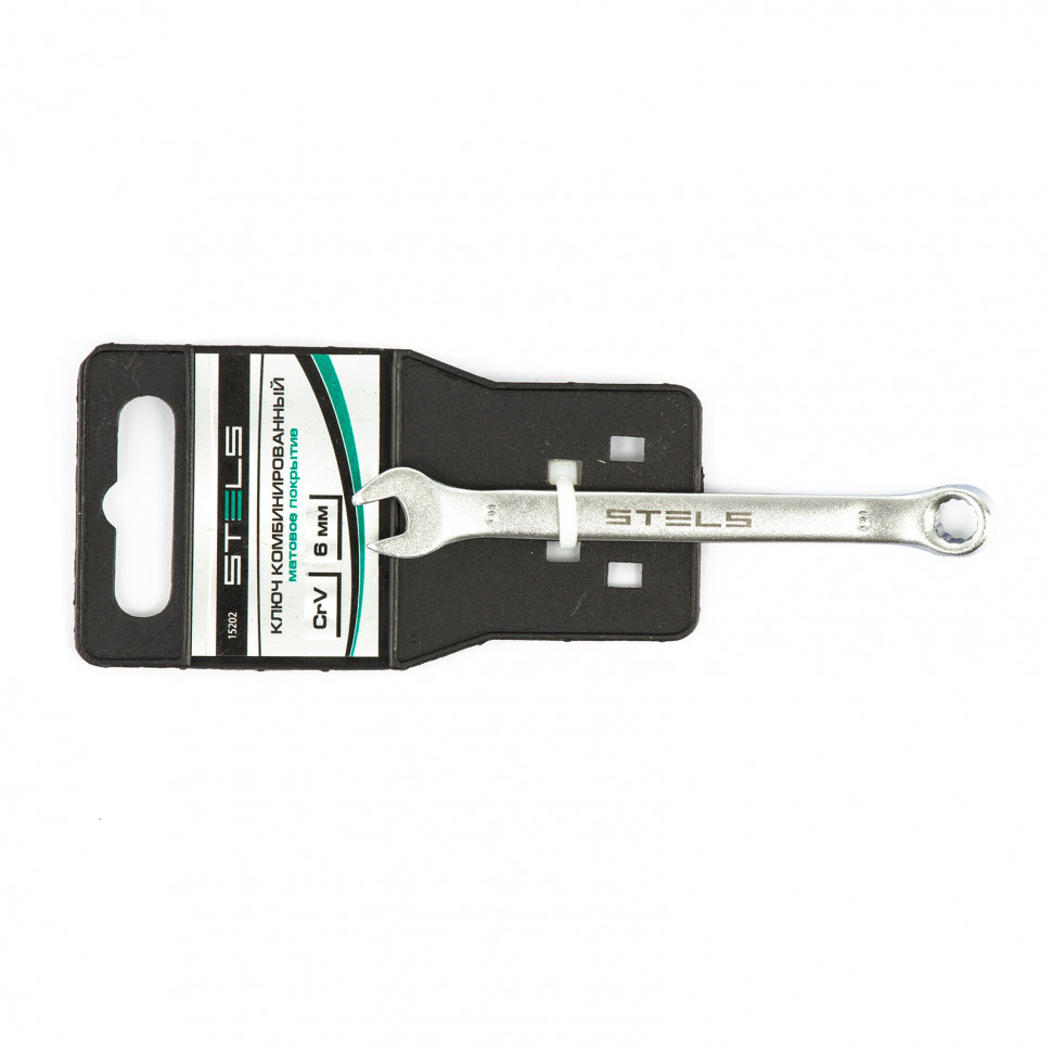Ключ комбинированный, 6 мм, CrV, матовый хром Stels - фото 4 - id-p92965510