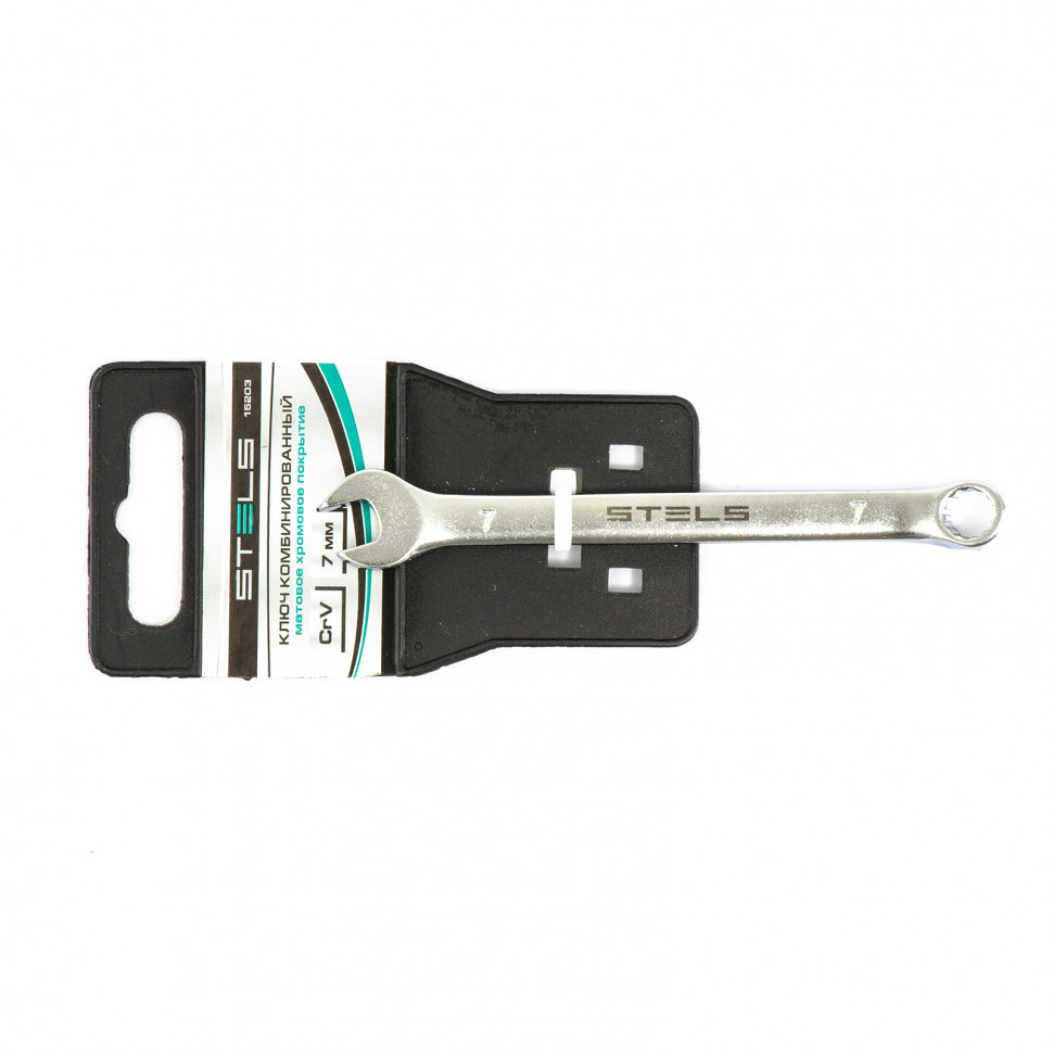 Ключ комбинированный, 7 мм, CrV, матовый хром Stels - фото 4 - id-p92965511