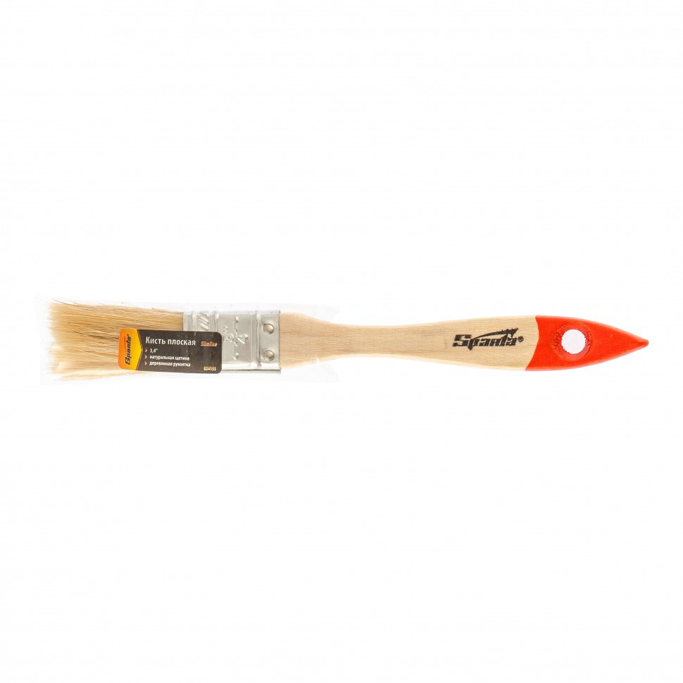 Кисть плоская Slimline 3/4" (20 мм), натуральная щетина, деревянная ручка Sparta - фото 3 - id-p92971772