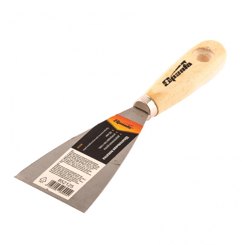 Шпательная лопатка из углеродистой стали, 60 мм, деревянная ручка Sparta - фото 1 - id-p92972062