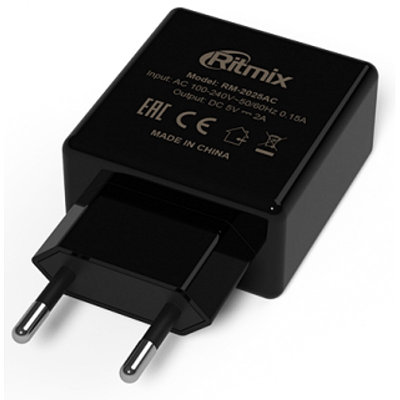 Зарядное устройство сетевое Ritmix RM-2025AC черный