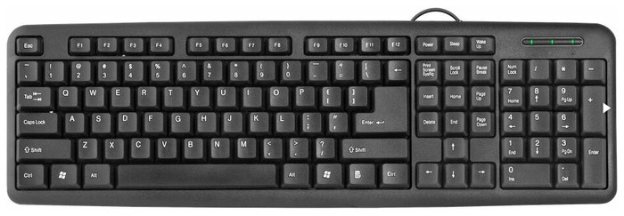 Клавиатура проводная Defender HB-420 RU,черный, полноразмерная - фото 1 - id-p93018072