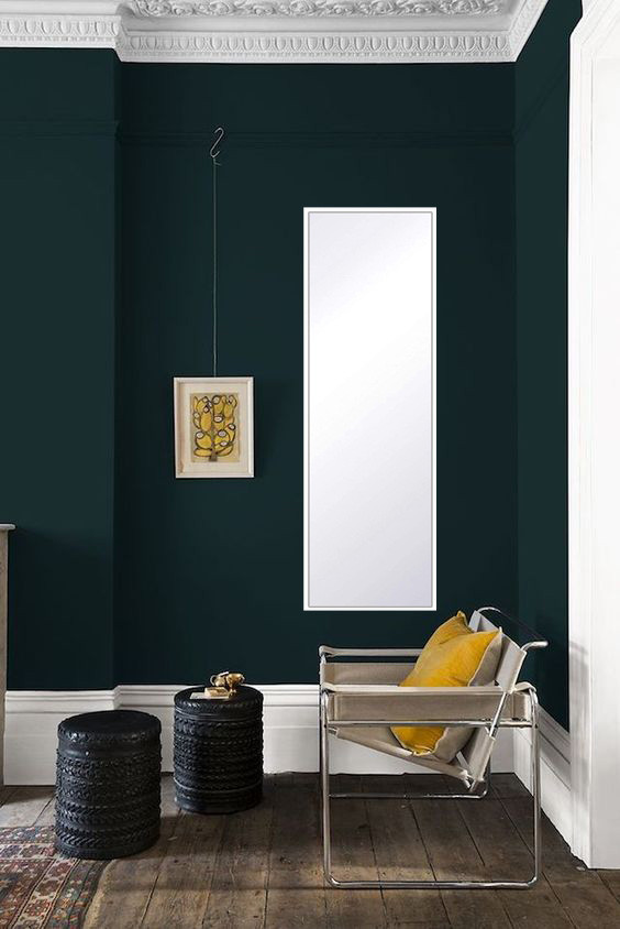 Прямоугольное зеркало в белой металлической раме WHITEFRAME 1600х550мм