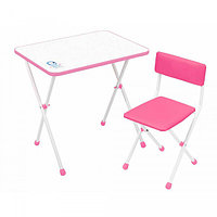 Детский стол Ника + мягкий стул Умка фантазер розовый