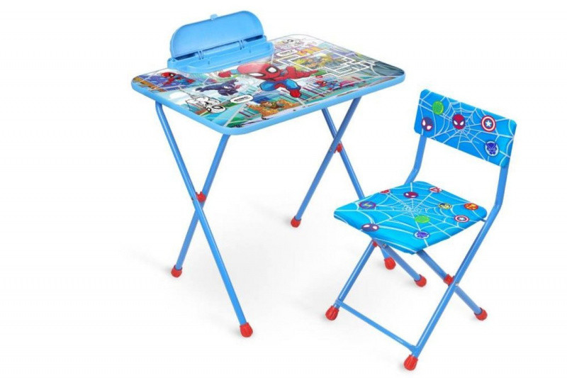 Детский стол Ника + мягкий стул Д2ЧП с человеком-пауком