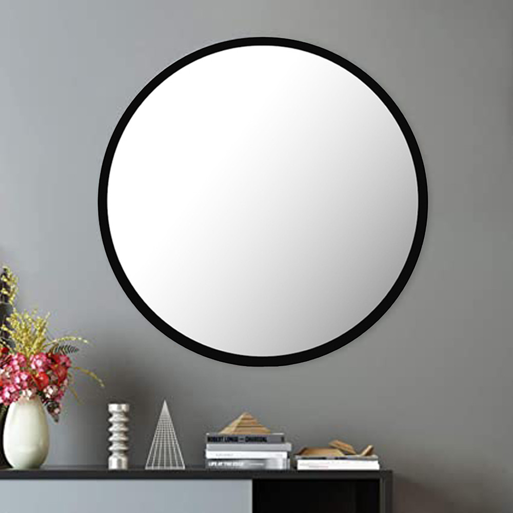 Argoblack, Зеркало круглое в черной раме МДФ, d= 885 мм