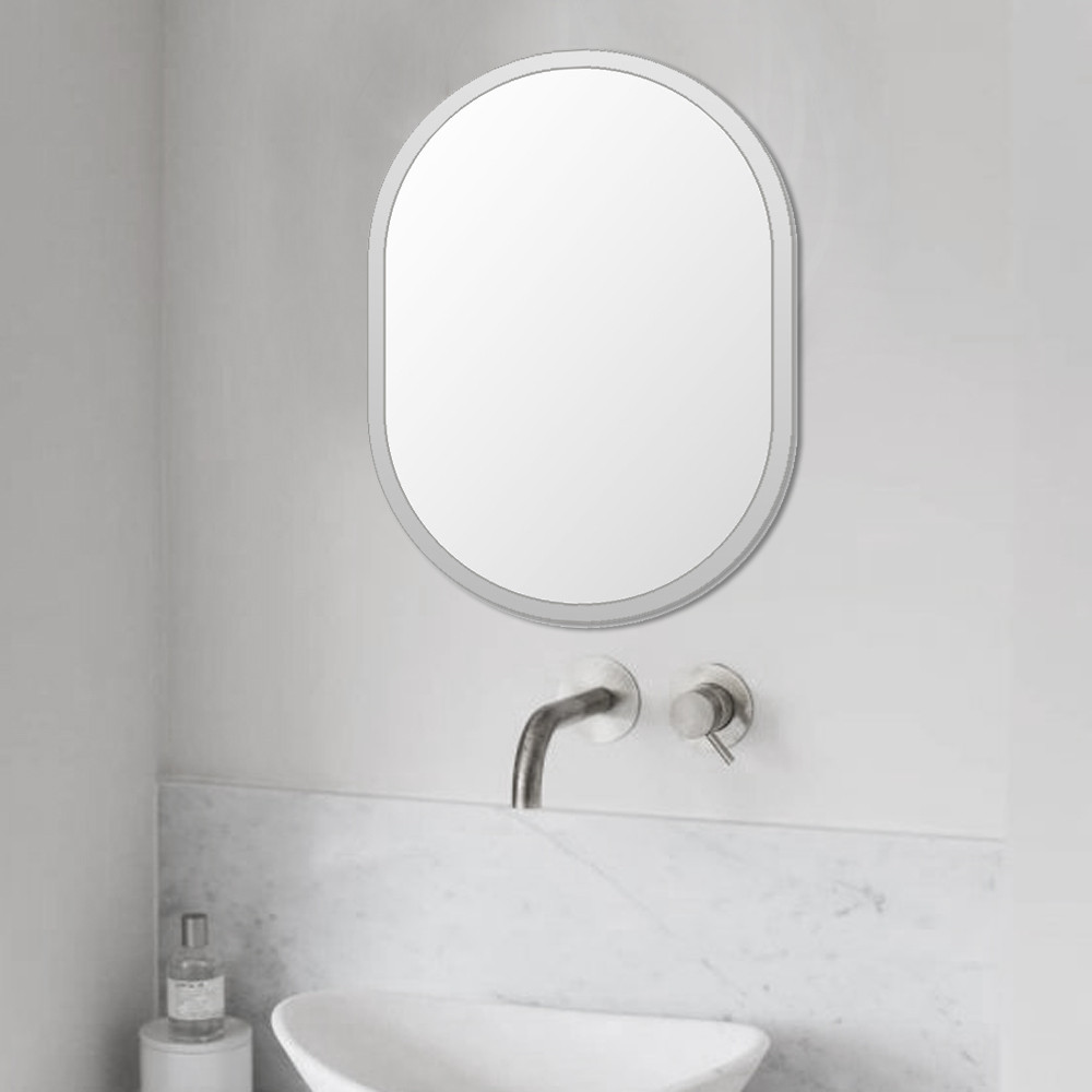 Lantisilver, Зеркало капсульное в серебристой раме МДФ, 686х494мм