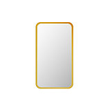 Прямоугольное зеркало с закругленными краями в золотистой деревянной раме QUADRO 940х550мм, фото 2