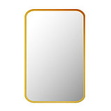 Прямоугольное зеркало с закругленными краями в золотистой деревянной раме QUADRO 1150х760мм, фото 2