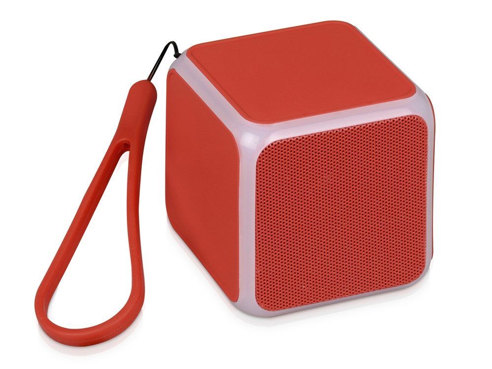 Портативная колонка Cube с подсветкой, красный - фото 1 - id-p65546821