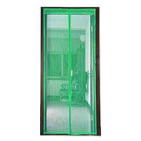 Магнитная противомоскитная сетка для окон и дверей с декоративной накладкой 100*210 см (зеленая)