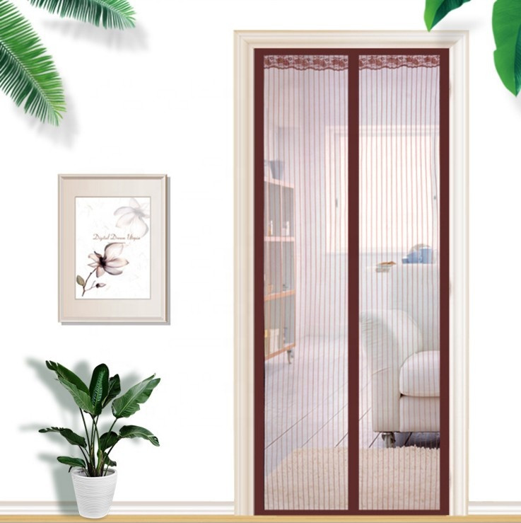 Магнитная противомоскитная сетка для окон и дверей с декоративной накладкой 100*210 см (коричневая) - фото 6 - id-p93023869