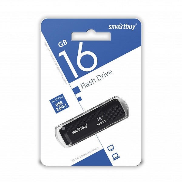 USB 3.0 накопитель Smartbuy 16GB Dock Black - фото 1 - id-p93025279
